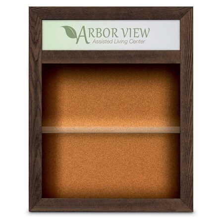 United Visual Products Outdoor Enclosed Combo Board, 42"x32", Satin Frame/Black & Keylime UVCB4232OD-BLACK-KEYLIME